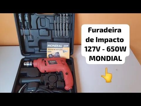Furadeira de Impacto Mondial 650W 2 Velocidades - 3/8? com Maleta 11 Peças NFFI-07M