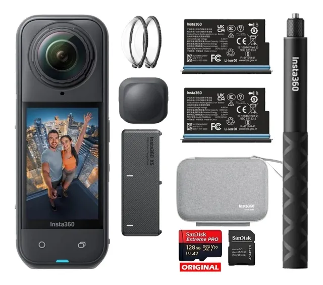 Camera 360° Insta360 X5 8k30fps Kit Essentials Bundle + Nf