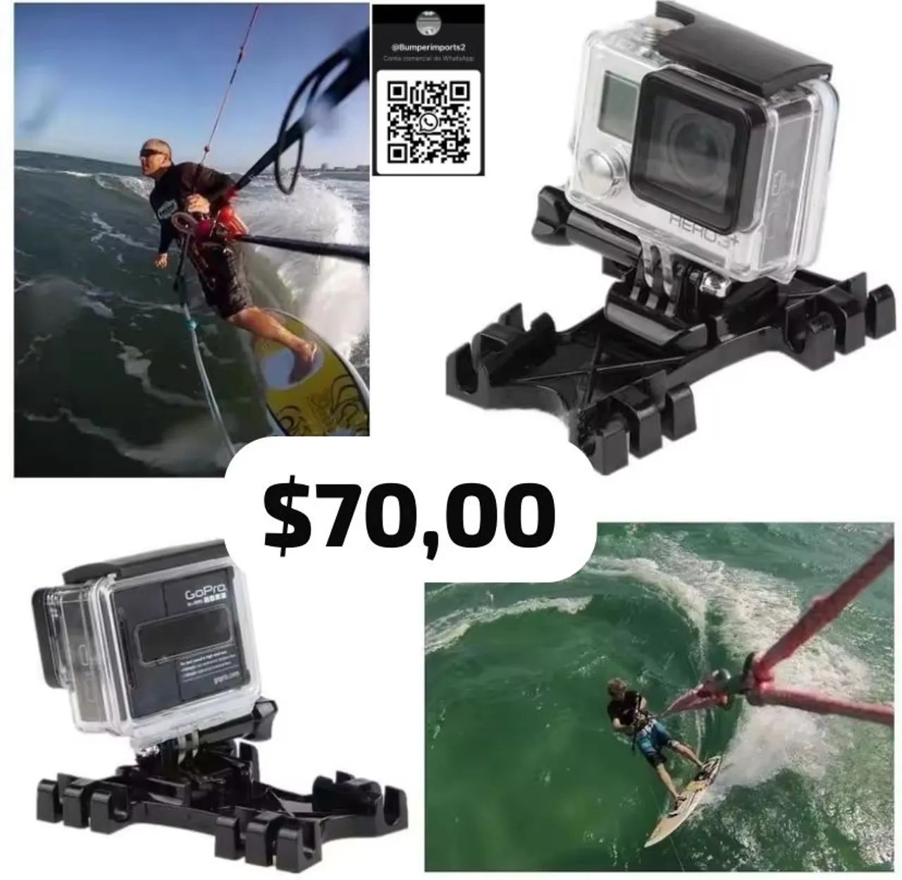 Suporte capacete câmera e celular gopro universal  - Foto 2