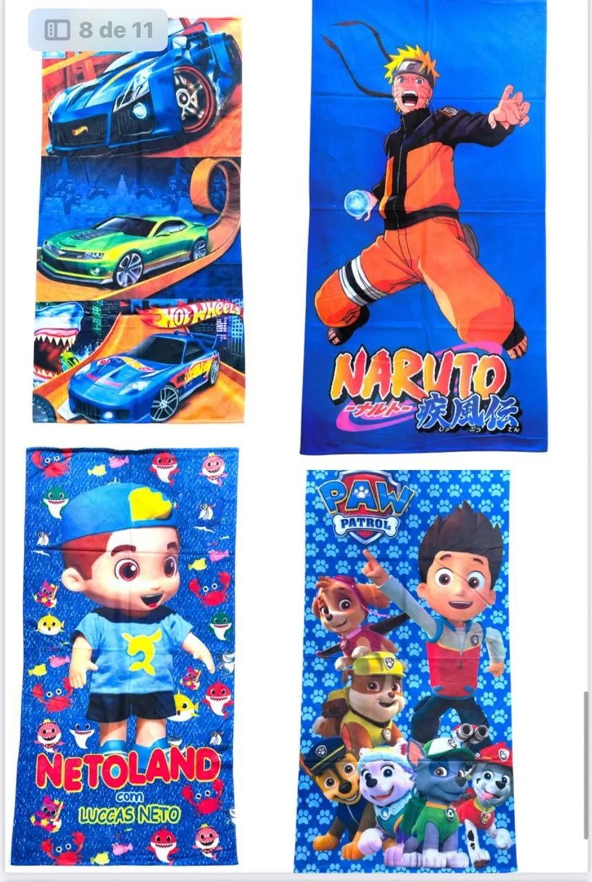 Toalha de Praia Infantil - Diversos Personagens