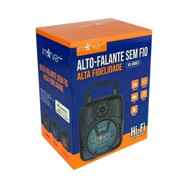 Caixa de som rádio bluethooth USB 3w KV88601 Inova - Foto 2