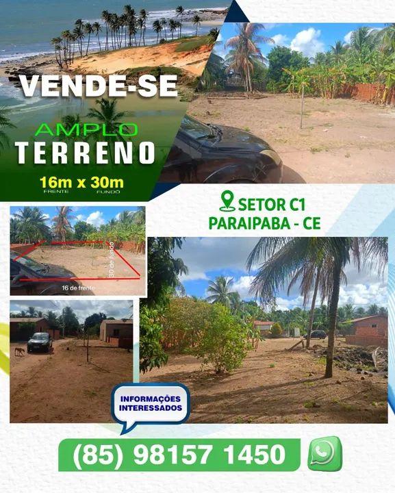 Vende-se Amplo terreno Paraipaba 
