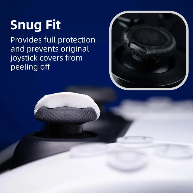 2 Pares Grip Skull & Co para PS5 PS4 e Switch Pro Controller - Branco - Foto 3