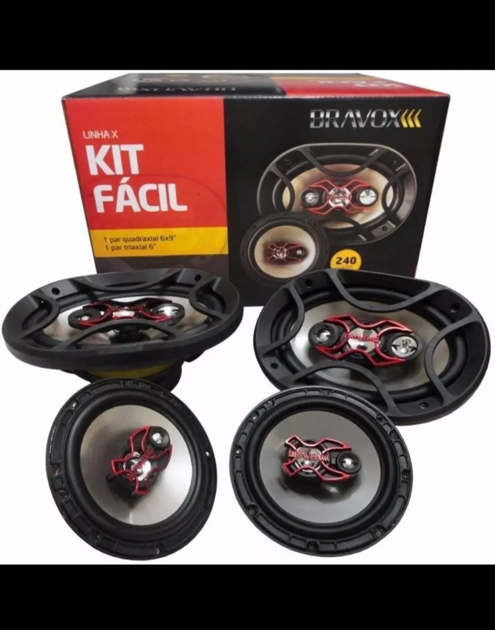 Alto Falante 6X9 Bravox Kit Fácil - Novo Kit Bravox 240W