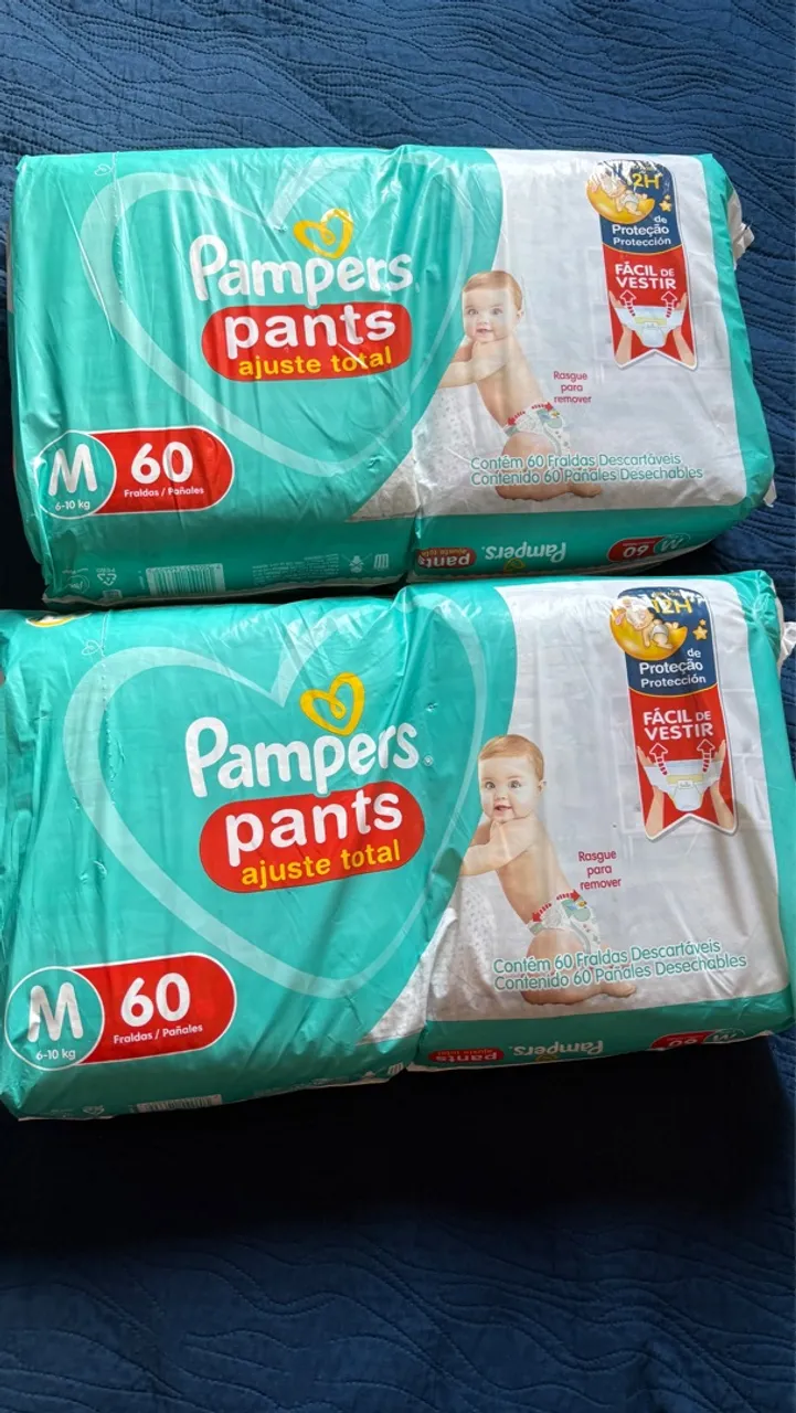 Fraldas Pampers Pants Ajuste Total M - 60 unidades