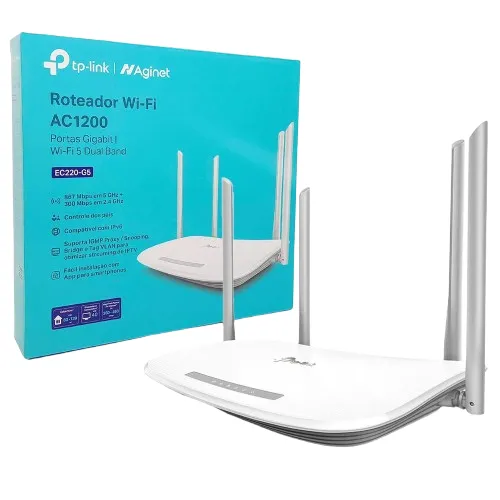 ROTEADOR TP-LINK WIFI DUAL BAND AC 1200 GIGA LITE MESH 1167MBPS 2,4/5GHZ -EC220-G5-Loja Fs