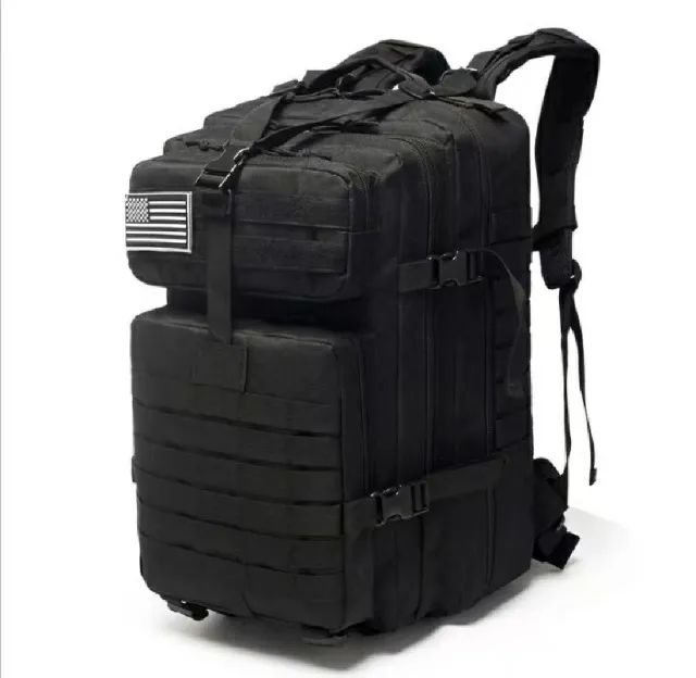 Mochila Tática Preta Grande Resistente e Impermeável 50l. NOVA - Foto 2