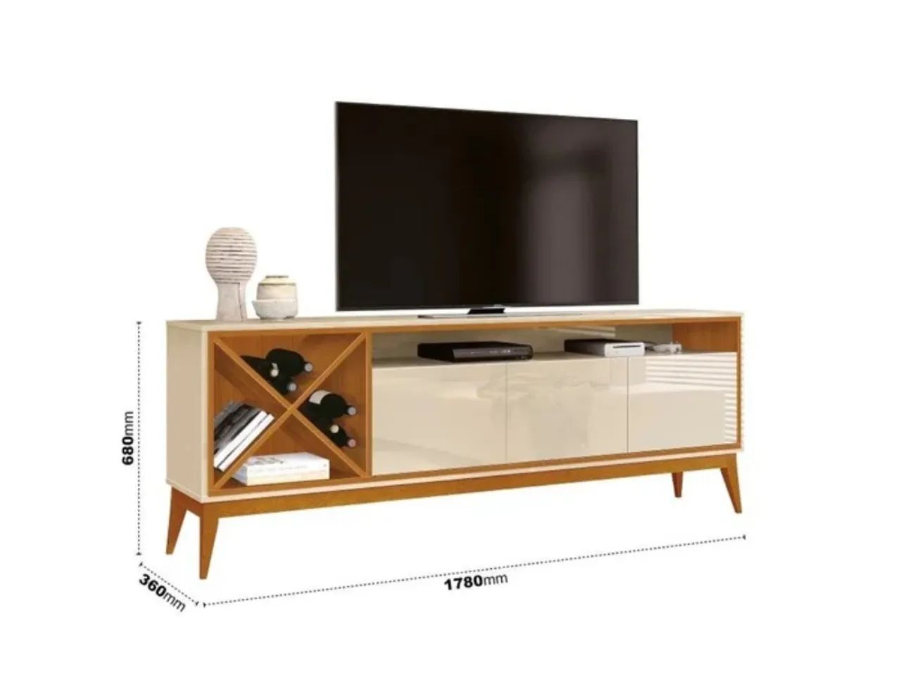 Rack para TV com Nichos e Adega Retrô l43 - Foto 2