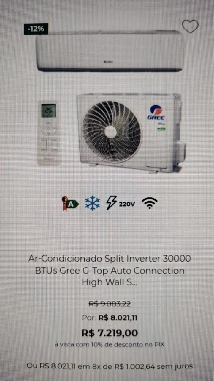 Ar Condicionado Split Inverter 30000 BTUs Gree G-Top