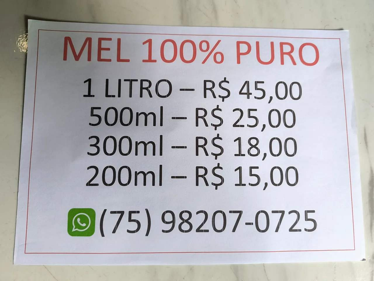 Mel 100% Puro - Diversos Tamanhos
