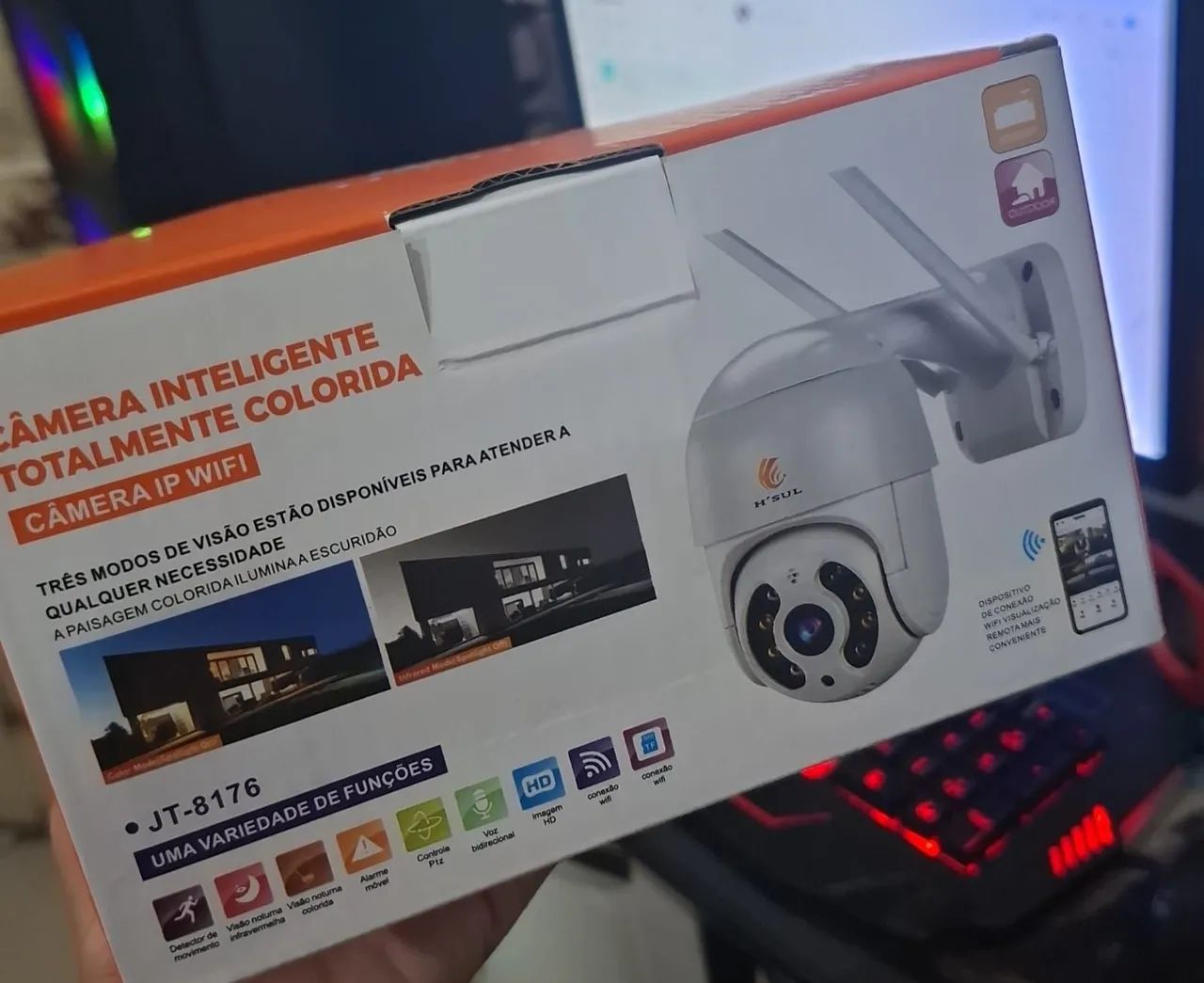 Câmera de Segurança IP WiFi H'SUL - Totalmente Colorida