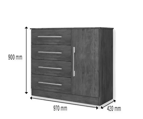 Cômoda Sapateira C/ 1 Porta e 4 Gavetas OFF WHITE DIVIDIMOS EM ATÉ 10X SEM JUROS - Foto 3