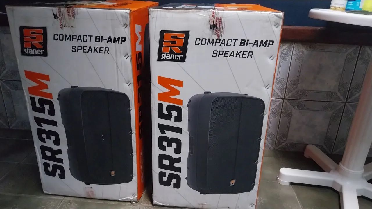 02 Caixas De Som Staner Sr315m Bluetooth Usb + 02 Tripés - Foto 5