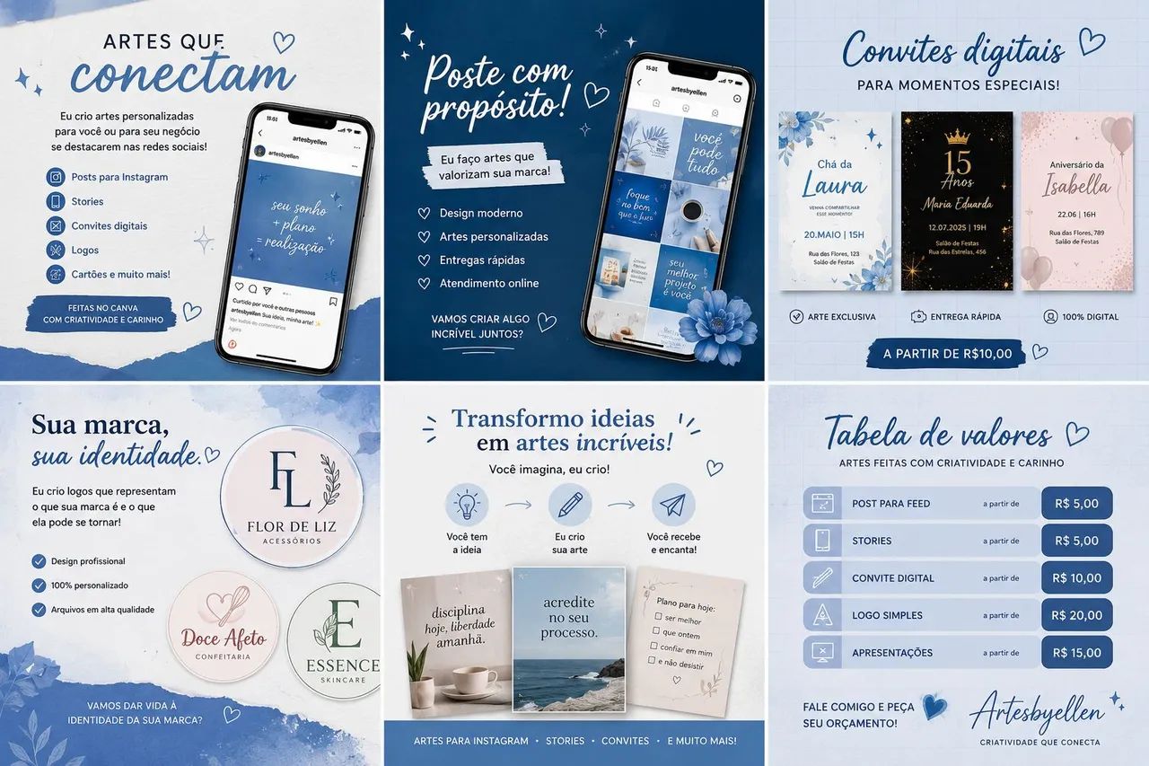 Artes e designs personalizadas 