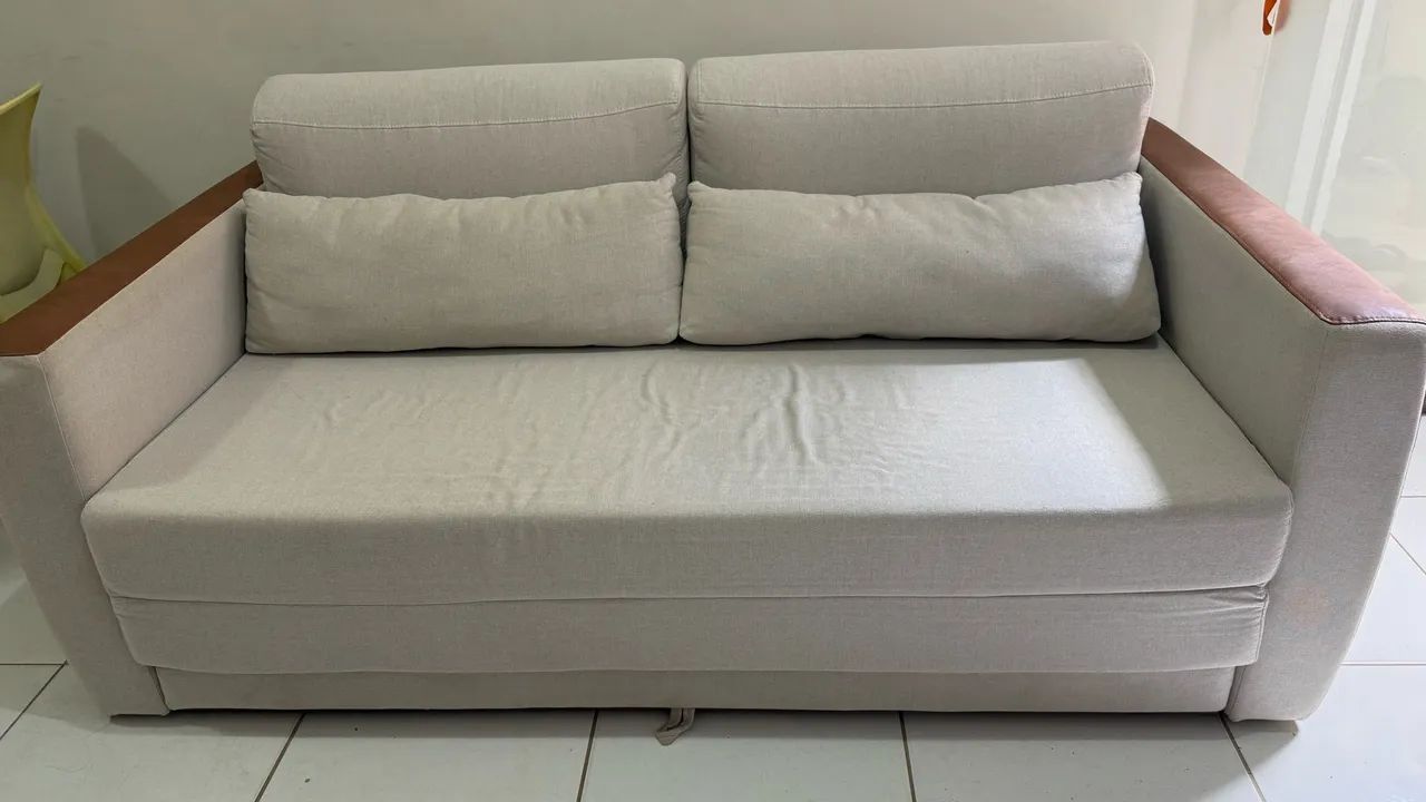 Sofá cama em linho - 1.58m 