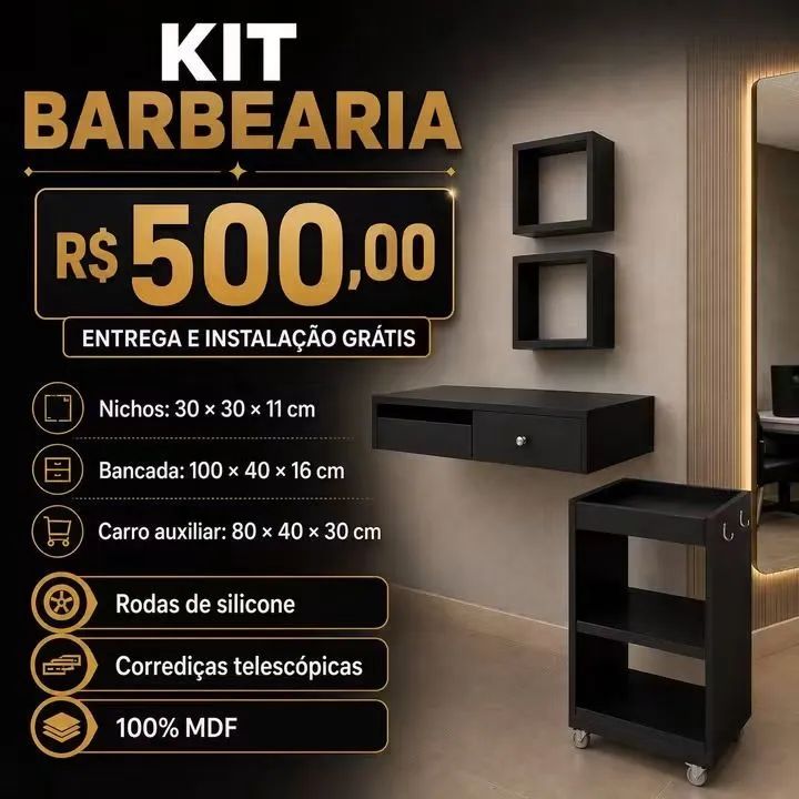 Kit barbeiro mdf  - Foto 2