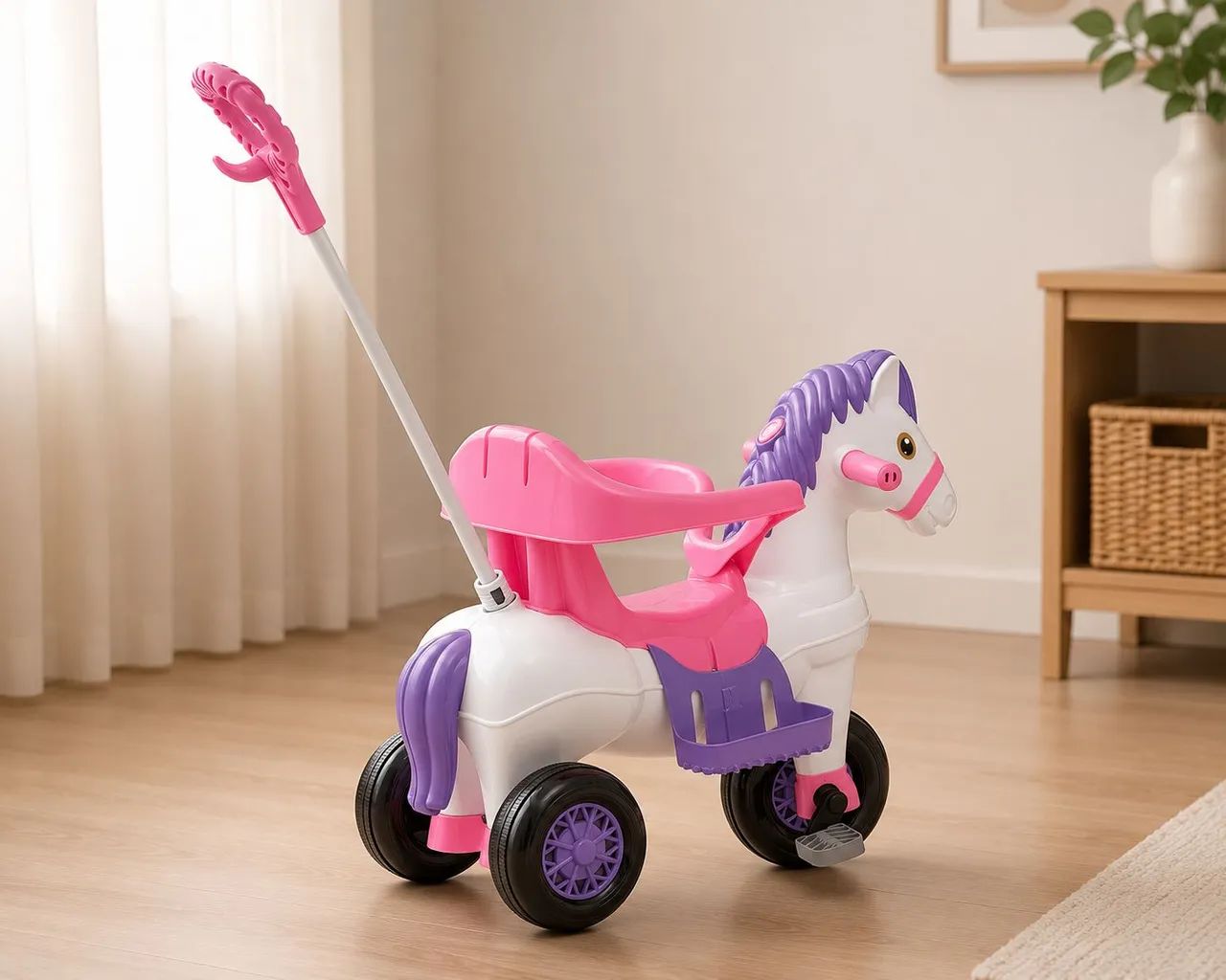 Carrinho De Passeio e Pedal Infantil Potó Cavalinho Calesita - Foto 2