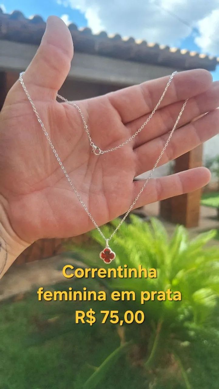 Kit corrente + pingente + Par de Brinco  - Foto 2