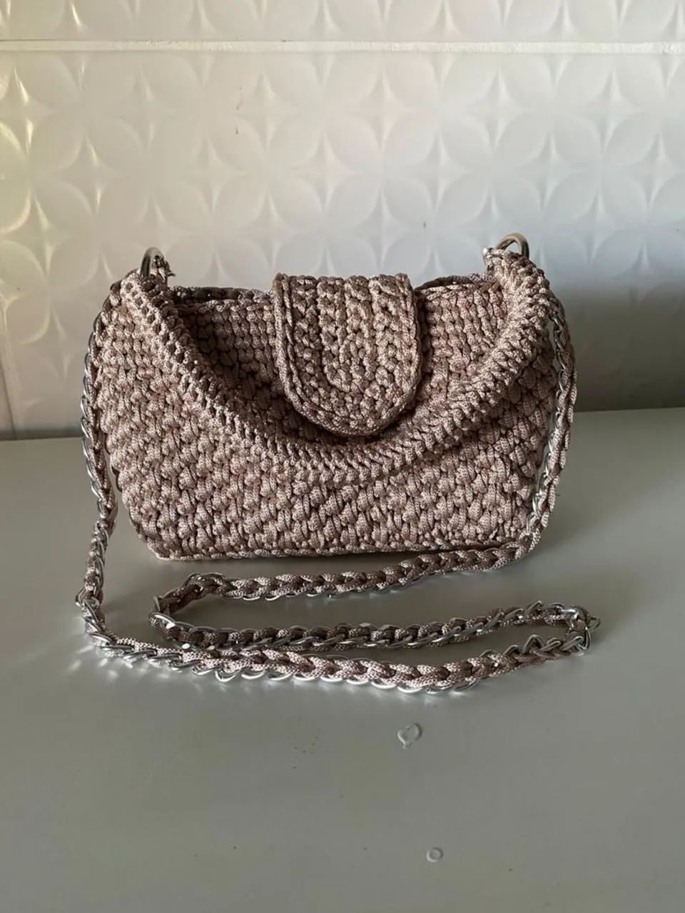 Bolsa pequena de fio poliéster brilho