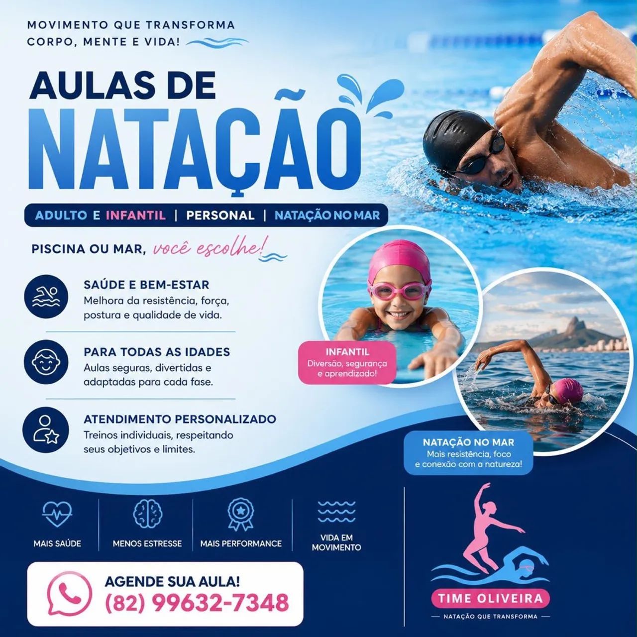 Aula de natação particular 