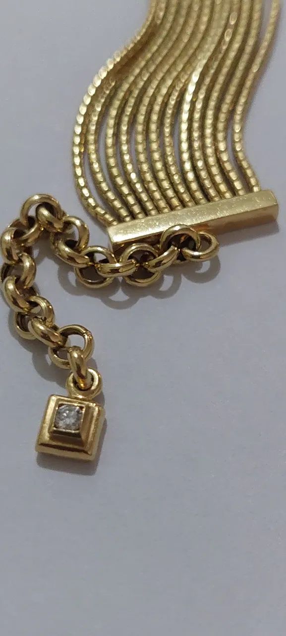 Pulseira em ouro hstern 12 linhas brilhantes  - Foto 5