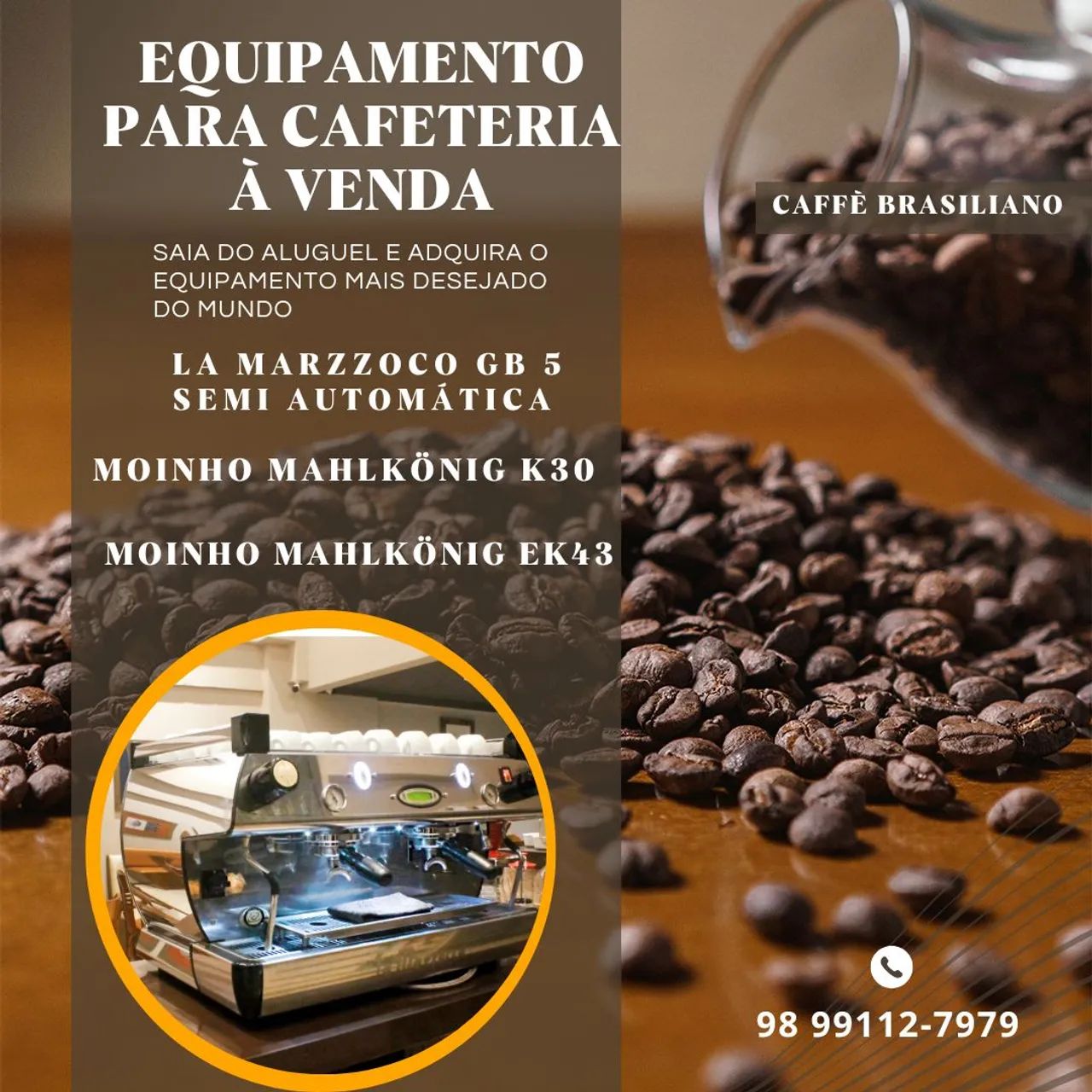 Maquina La Marzzoco e Moinhos Mahlkönig K30 e EK43