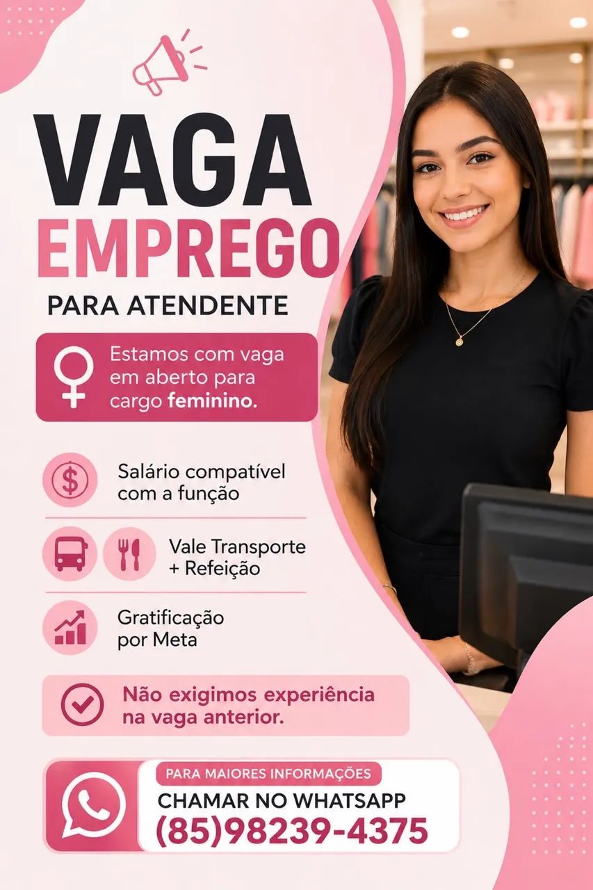 Vaga Emprego Atendente