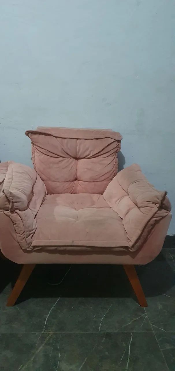 Poltronas rosa seco de suedine - Foto 2