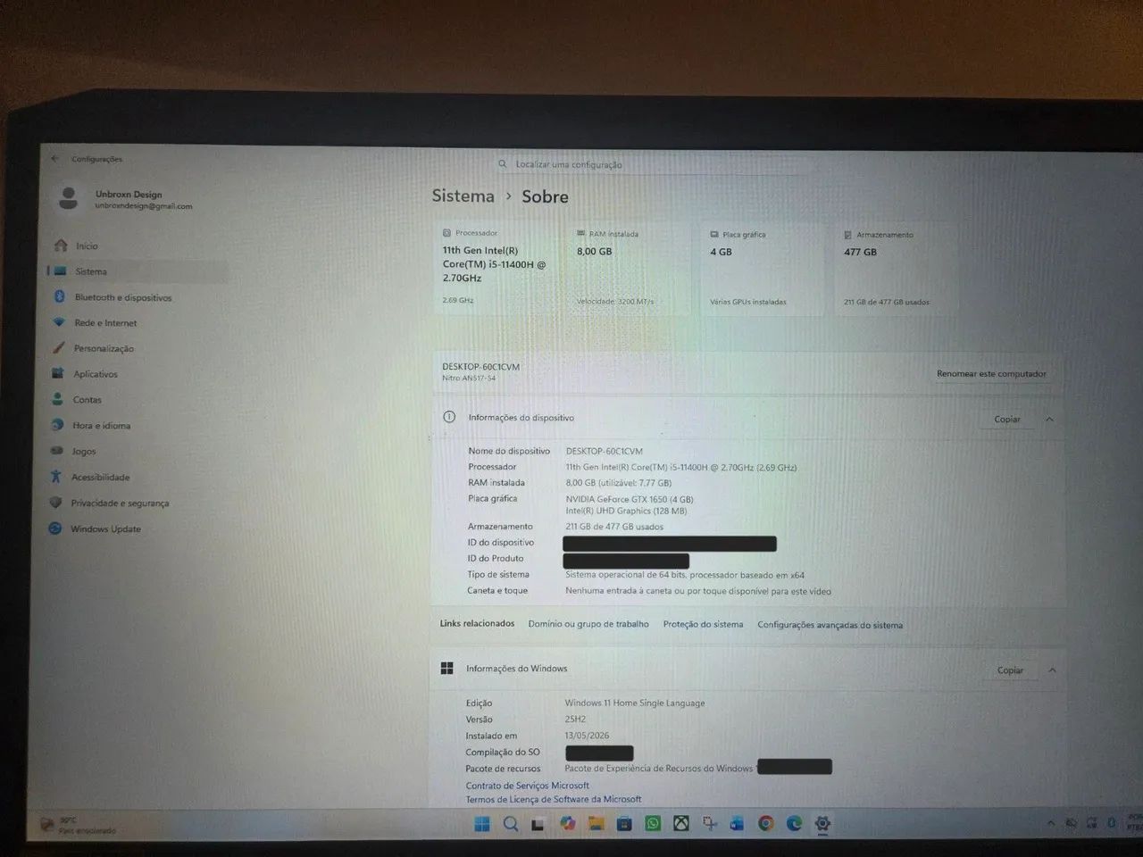 Notebook acer