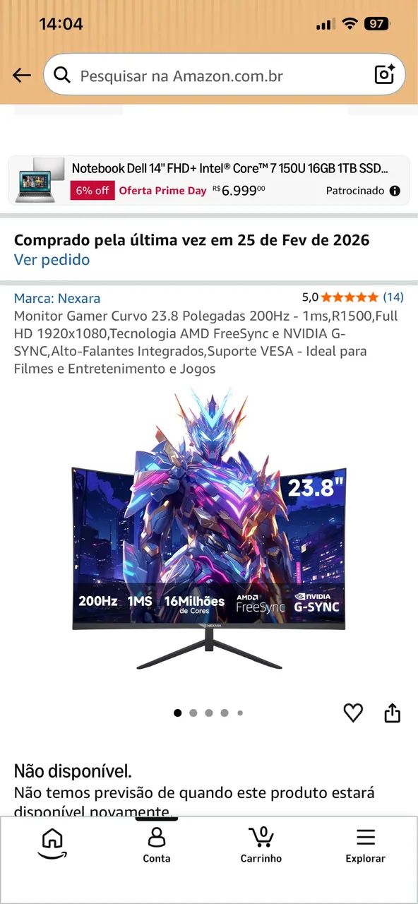 Monitor nexara 23.8 pol 200 hz - Foto 3