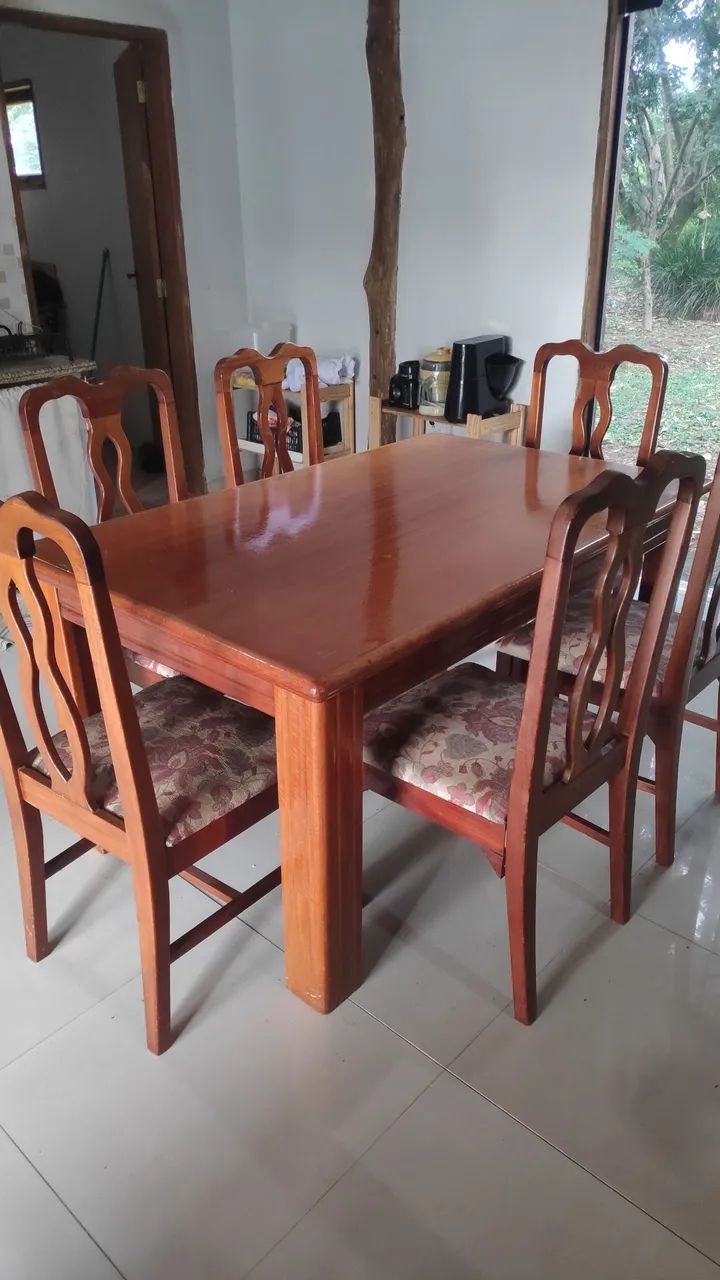 Mesa jantar madeira 6 lugares