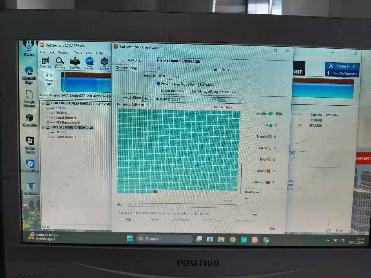 Monitor com som - 15.6 polegadas - Acompanha cabos, testado e funcionando - Foto 2