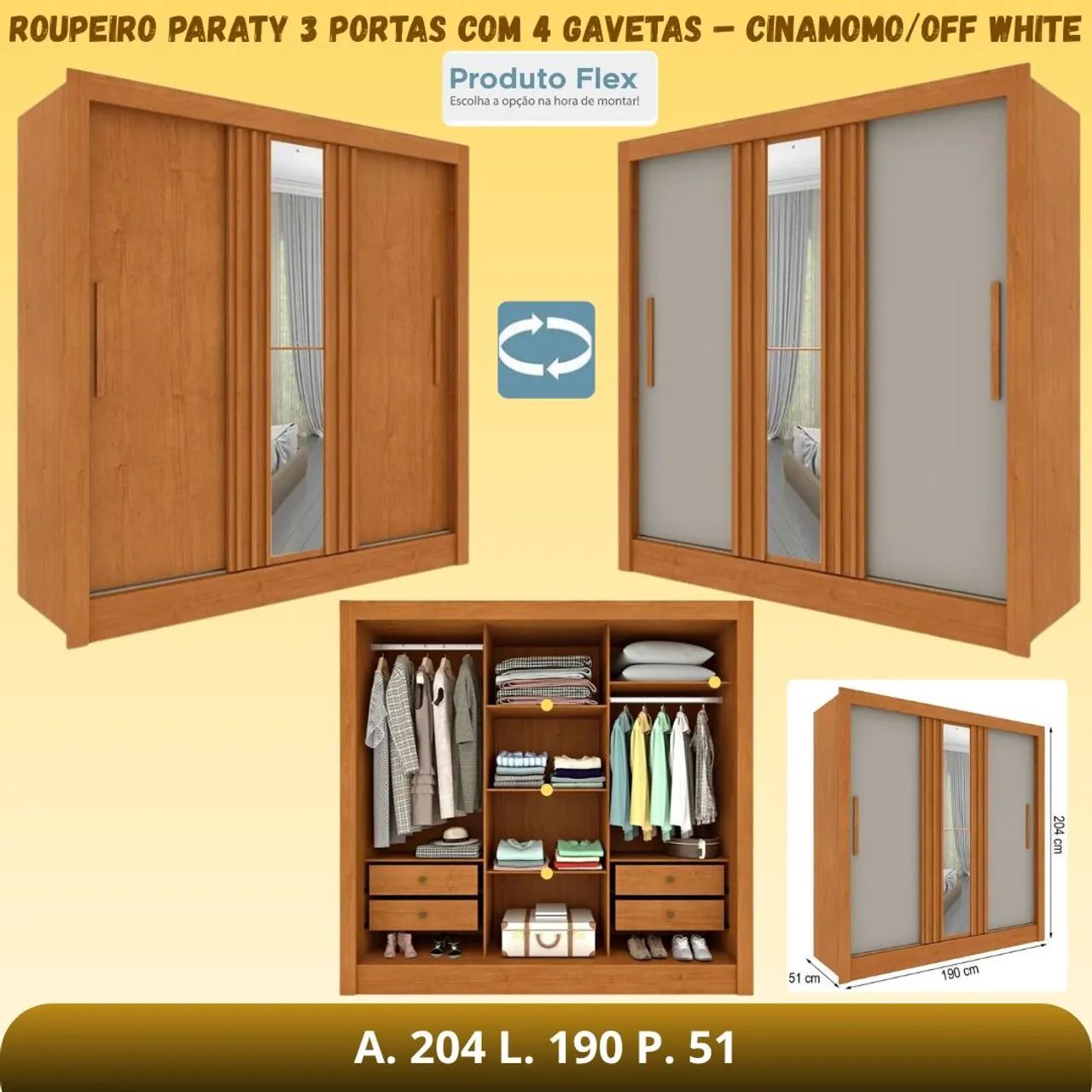 Guarda roupa casal porta de correr 