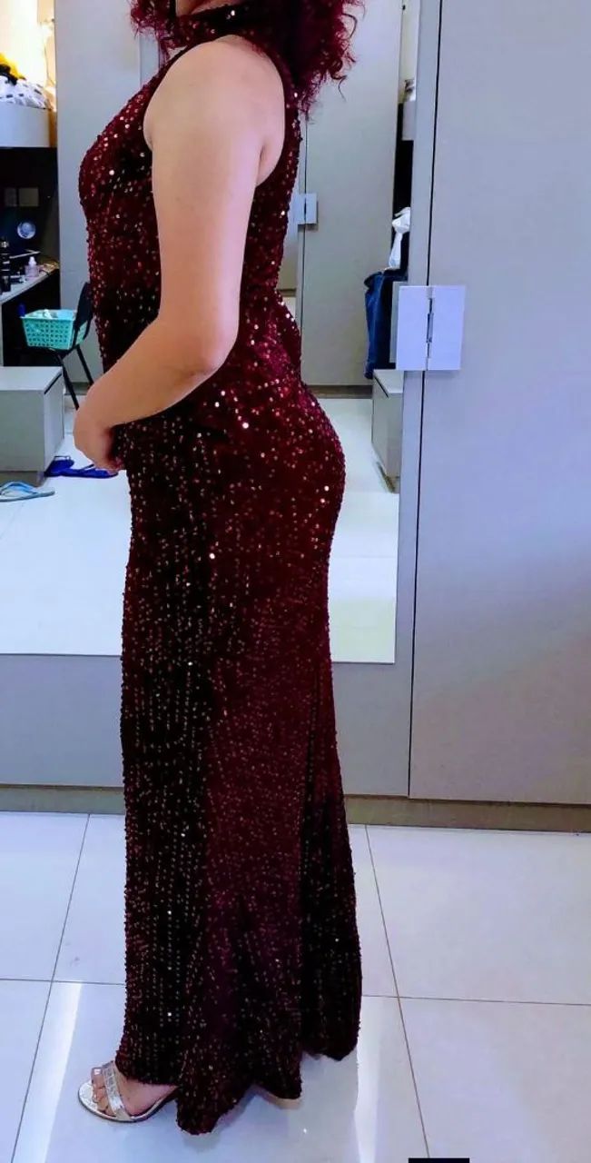 Vestido de festa veludo com paetê - Foto 3
