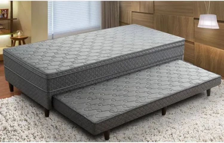 Cama Auxiliar Solteiro Nova no Cinza - Entrega Imediata