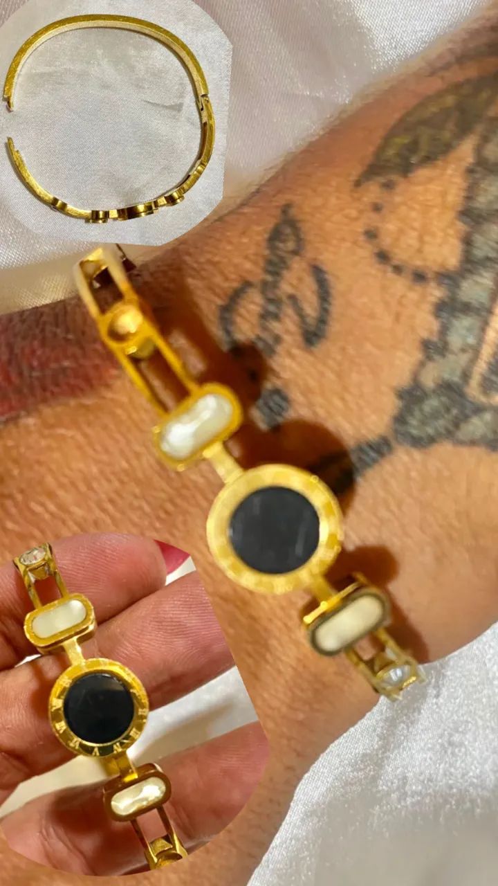 Pulseira banhada a ouro marca Bv - Foto 3