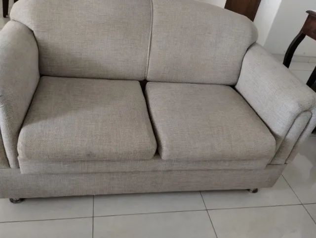 Conjunto com 3 Sofás Cinza - Pés de Inox (Excelente Estado) - Foto 3