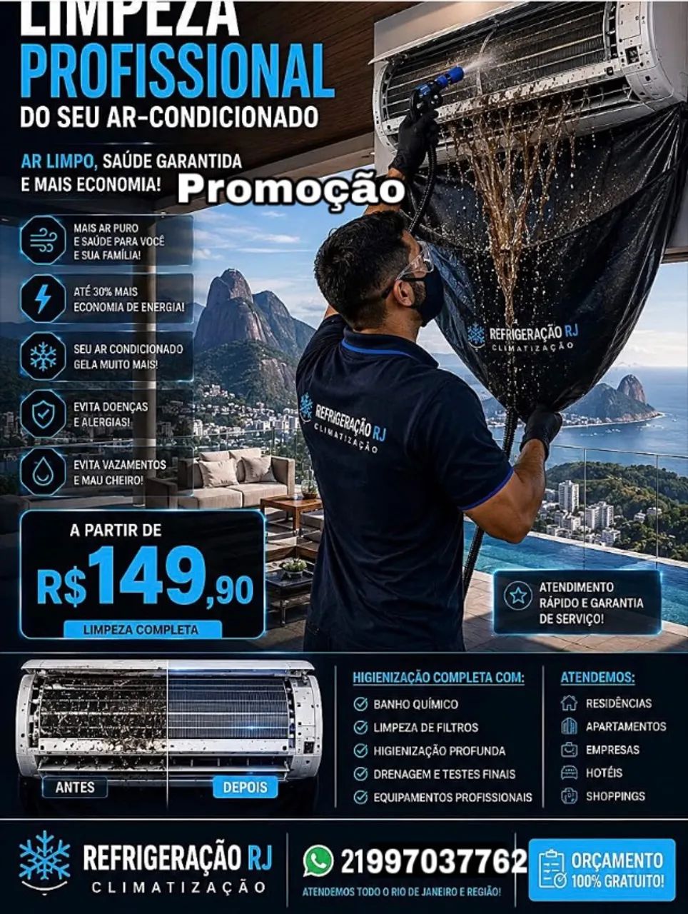 Promoção limpeza de ar condicionado