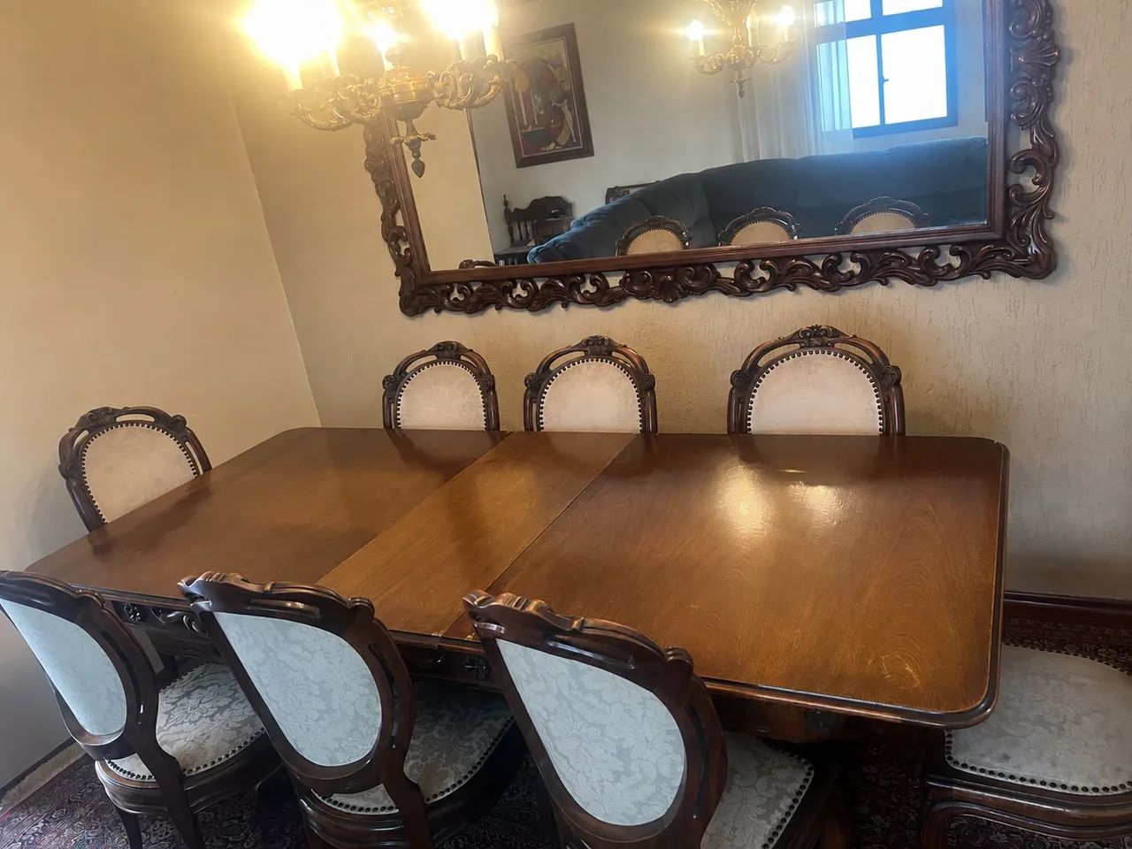 mesa de jantar madeira maciça 8 cadeiras - Foto 2