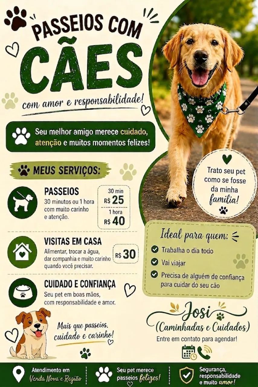 Passeios e cuidados com cães com amor e responsabilidade BH