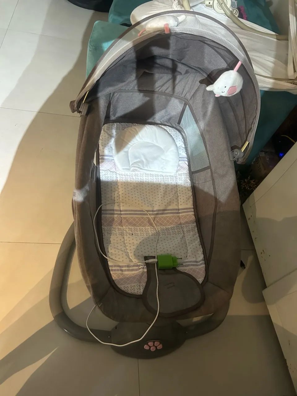Balanço automático mastela cinza