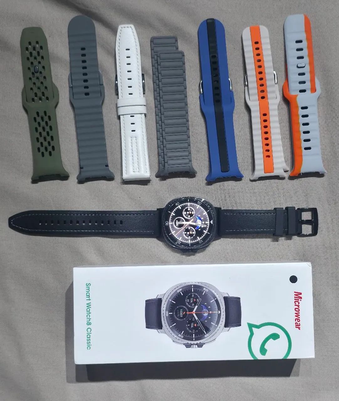 Microware Watch 8 Classic com 8 pulseiras