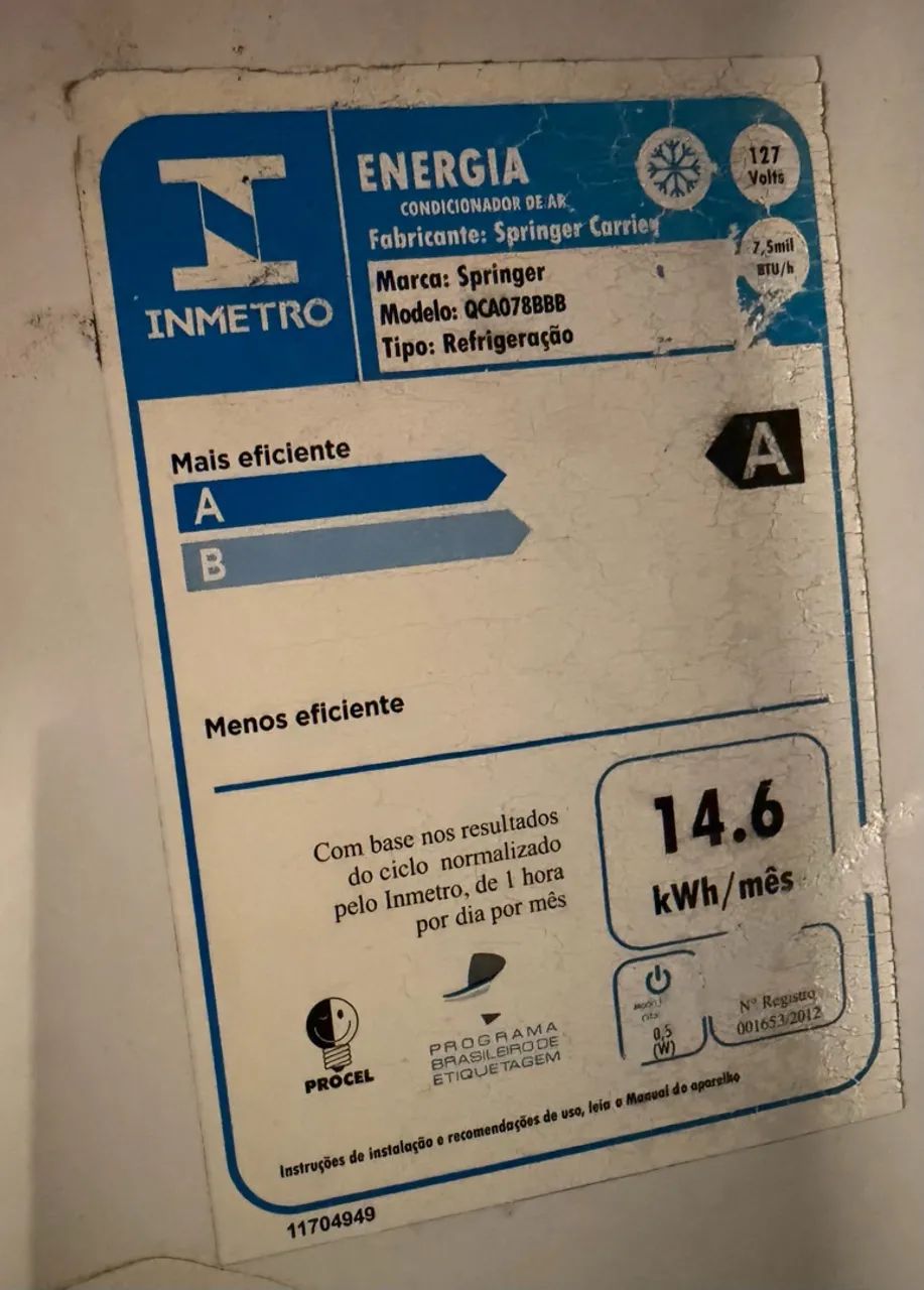 Ar condicionado Springer 7.500 btu  - Foto 3