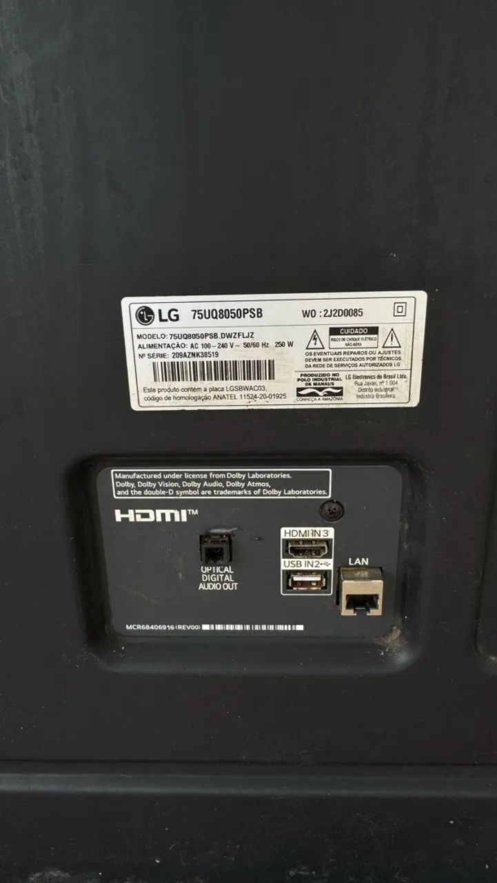 TVs smart LG 75 polegadas 
