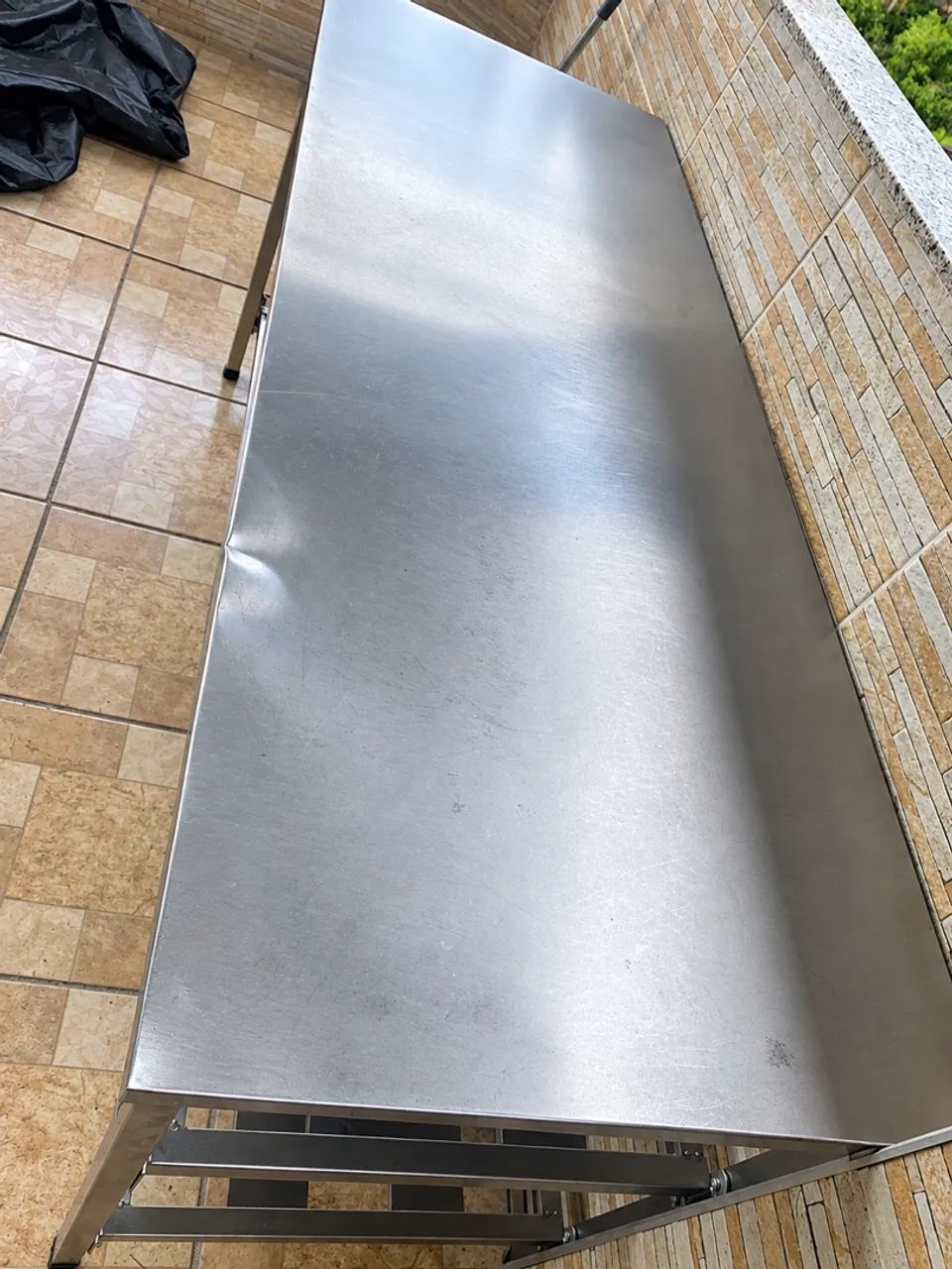 Mesa de Inox 1,90x70 com 2 Plateleiras - Foto 2