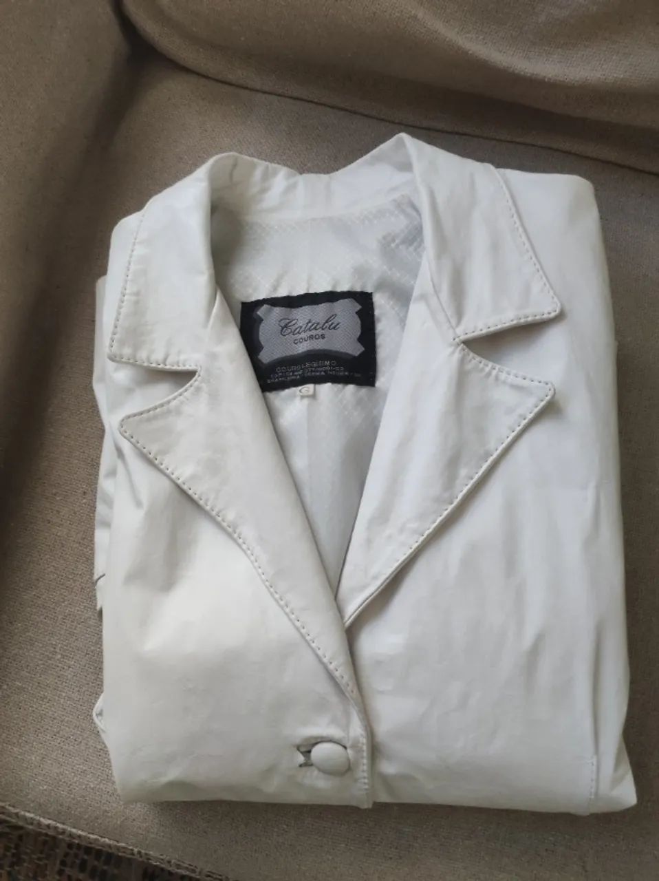Blazer/jaqueta em couro Branca