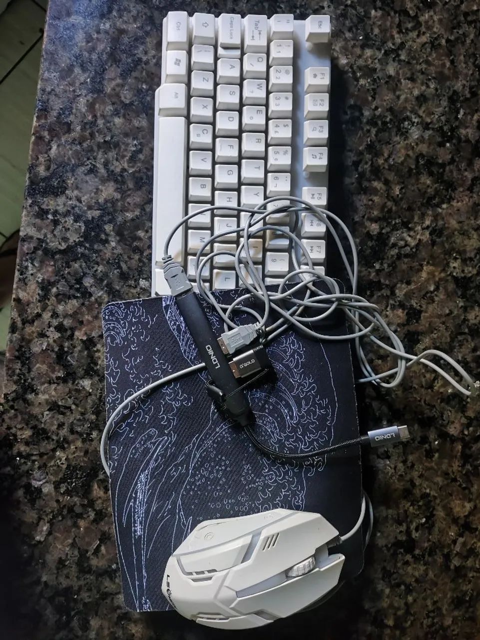 Kit Completo: Teclado + Mouse + Mousepad + Hub + Adaptador