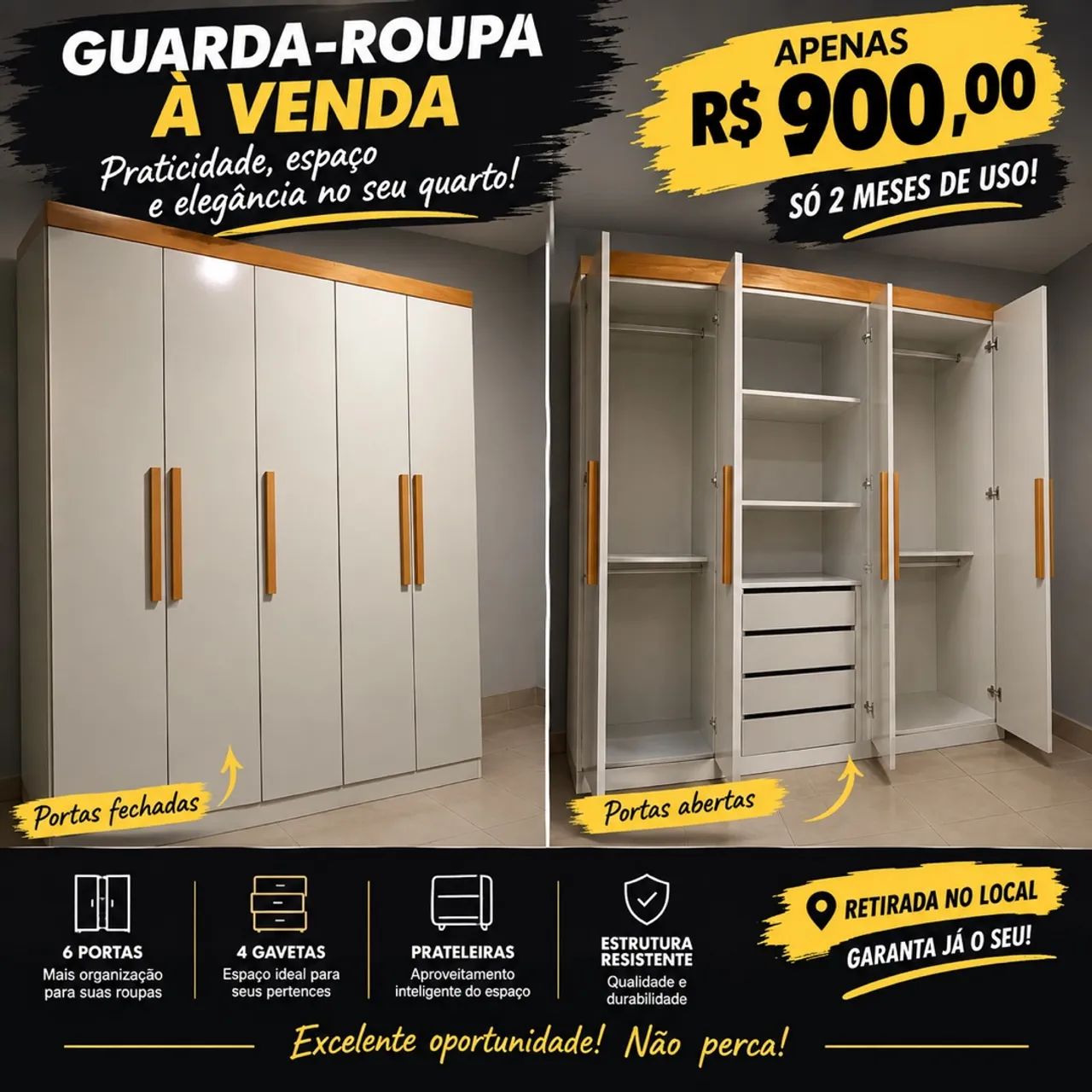 Guarda roupas para solteiro 