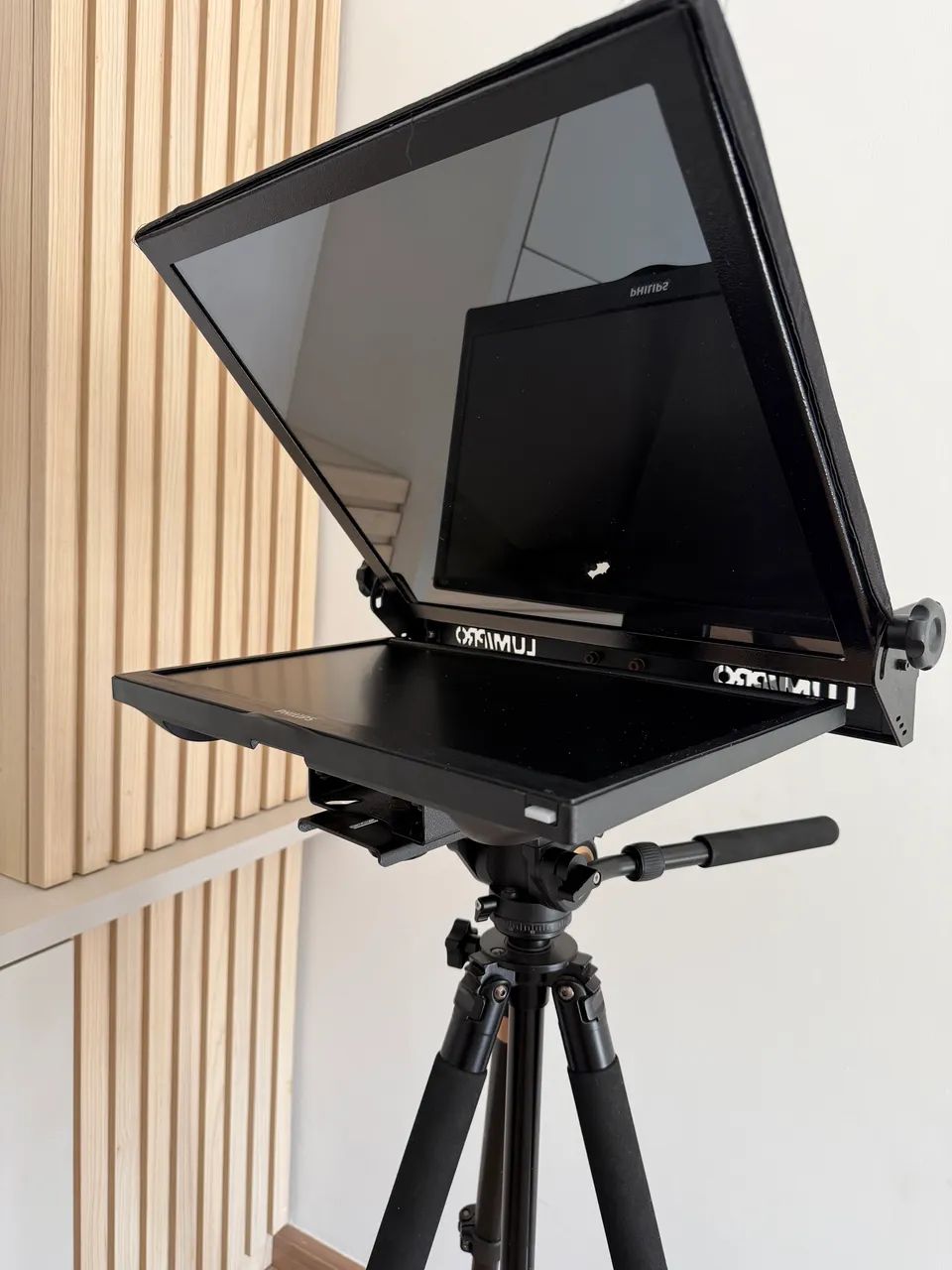 Teleprompter Profissional LUMIPRO 19 Polegadas Monitor LED Acoplado - Foto 4