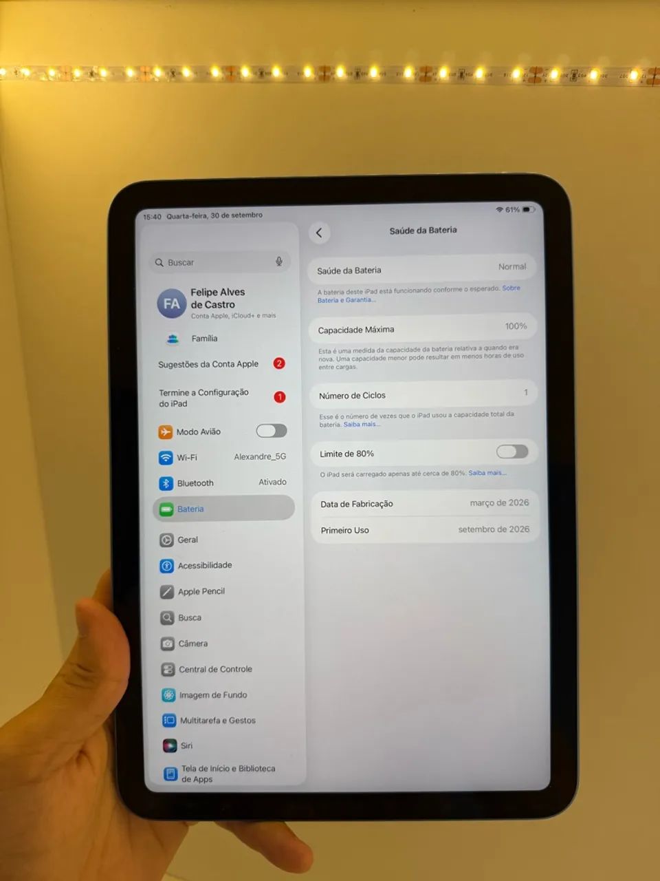 IPAD 11 (A16) AZUL 128GB - ACEITO OLX PAY - Foto 4